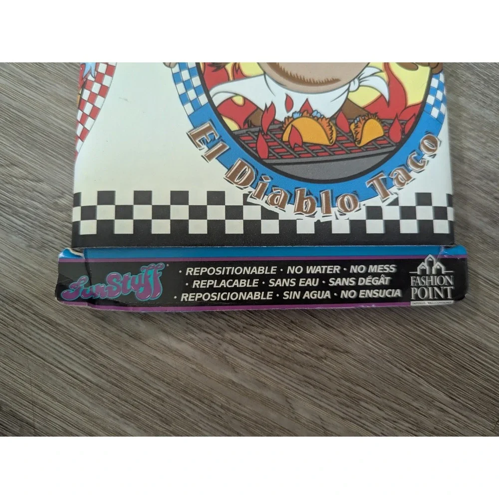 Vtg Looney Tunes Wallpaper‎ Border El Diablo Taco Bugs Bistro Taz Self Adhesive